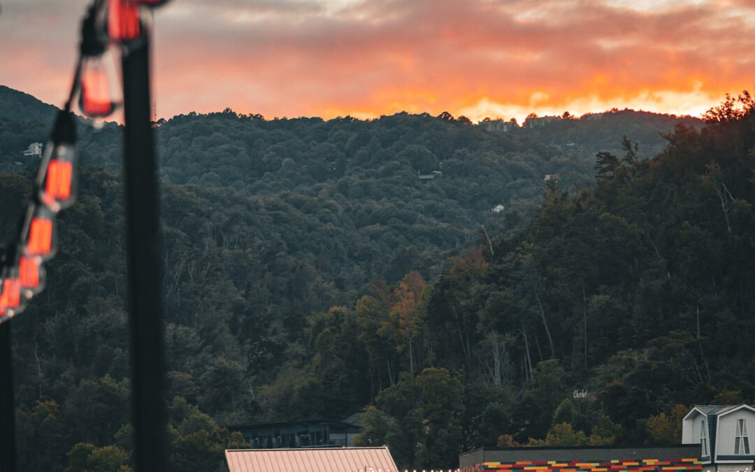 Fall Sunset and Halloween Week on the Gatlinburg Parkway